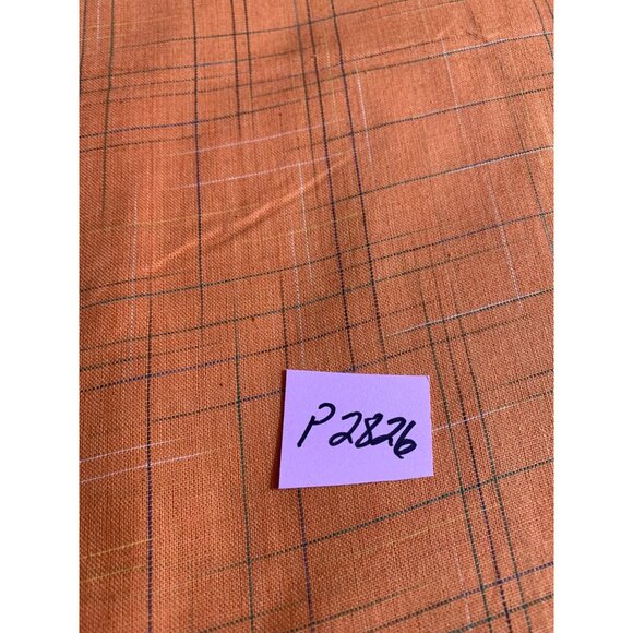 Orange Plaid Cotton Fabric 1/2 Yard 44" Wide Sewing & Crafts - Picture 4 of 4